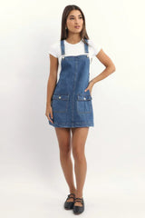 Blue Overall Mini Dress