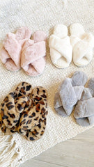 Jessica Fluffy Slippers - White