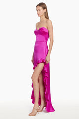 Midnight Silk Midi Dress New Orchid