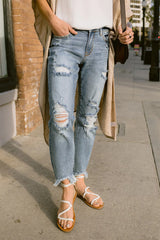 Alexis Light Bleach Splash Boyfriend Jeans