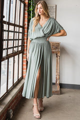Napa Valley Gauze Surplice Midi Dress