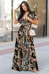 Valen Maxi Dress | Champagne Multi