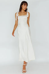 Pennelope Tied Shoulder Maxi Dress Ivory