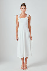 Rosette Shoulder Maxi Dress