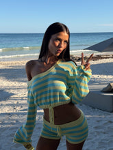Hattie Top Blue And Yellow Stripe