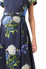 Short Sleeve Floral A-line Dress