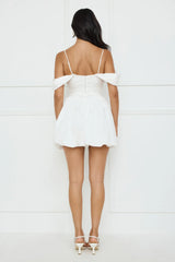 Poolside Perfect Off Shoulder Bubble Mini Dress White