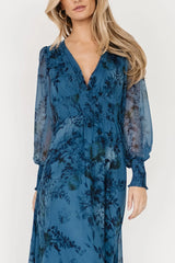 Olivia Maxi Dress | Deep Blue Floral