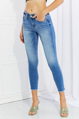 VERVET Never Too Late Raw Hem Cropped Jeans