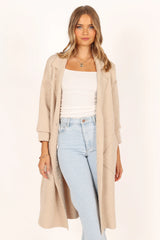 Ivy Button Front Coatigan - Oatmeal