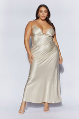 MESHKI Cora Tie Back Maxi Slip Dress - Champagne