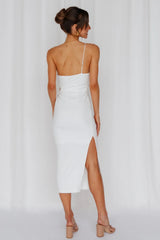 Smooth Lines Midi Dress White