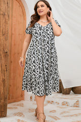 Floral Short Sleeve Midi Dress