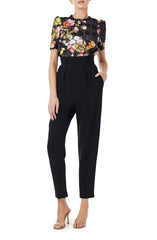 Noir Lace Short Sleeve Top