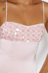 Petal Power Embellished Mini Dress Pink