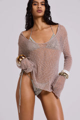 Naia Loose Knit Hooded Top