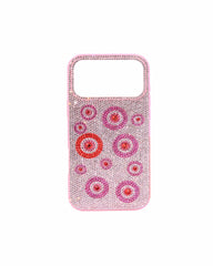 Evil Eye Artificial Crystal Embellished Phone Case - Pink