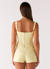 Coastline Mini Shorts - Yellow