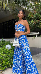 Cove Maxi Skirt - Blue Print