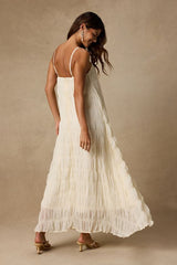 Louisiana Ivory Smocked Shift Maxi Dress