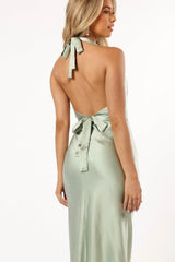 Lynda Halterneck Maxi Dress - Sage