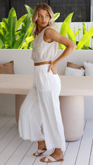 Aimee Linen Top - Natural