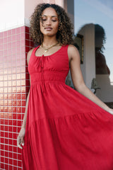 Oria Midi Dress - Red