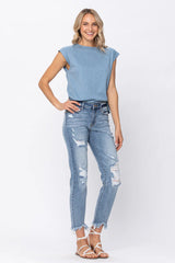 Alexis Light Bleach Splash Boyfriend Jeans