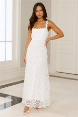 Catching Up Embroidered Maxi Dress White
