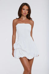 Untamed Paradise Strapless Bubble Mini Dress White