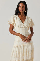 Junia Embroidered Tiered Maxi Dress
