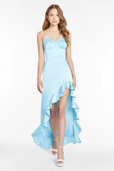 Midnight Silk Midi Dress Blue