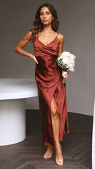 Elsa Midi Dress - Rust
