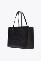 BEIS 'The Large Work Tote in Black Croc