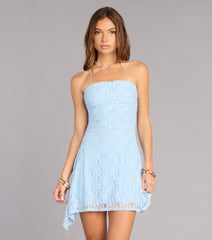 Cutie Vibe Lace Strapless A-Line Mini Dress
