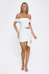 Secret Affair Off Shoulder Mini Dress White