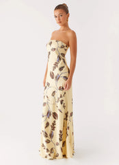 Alisa Strapless Maxi Dress - Buttercream Bliss