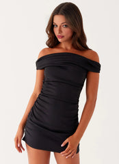 Elegeleges Exclusive - Lumi Off-Shoulder Mini Dress - Black