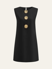 Metal Decor Sleeveless Mini Dress