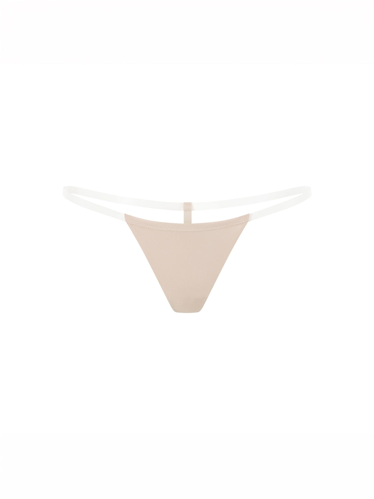 Seamless Clear Strap G-String Nude