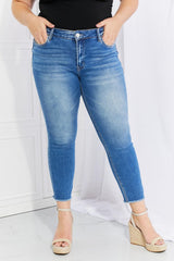 VERVET Never Too Late Raw Hem Cropped Jeans