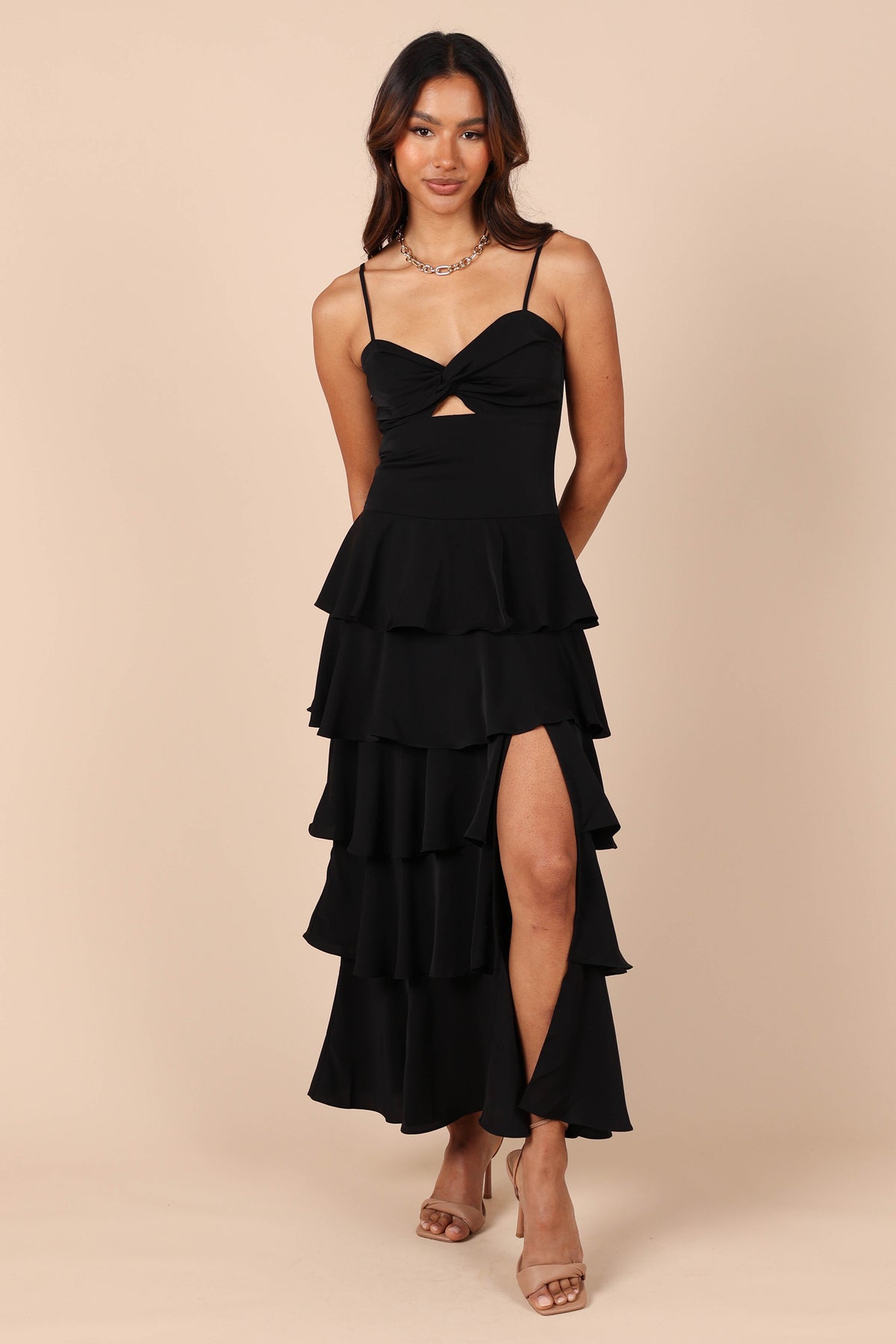 Cabila Tiered Maxi Dress - Black