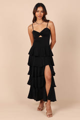 Cabila Tiered Maxi Dress - Black