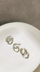 Maya Twist Earrings Set - Silver