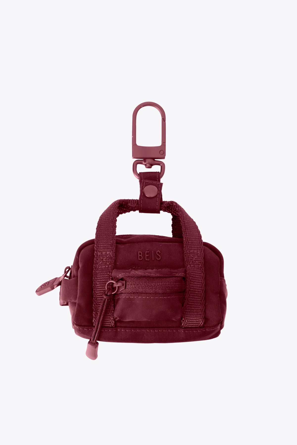 BEIS 'The Sport Duffle Charm in Burgundy