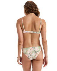 Canarias Moderate Bikini Bottom - Oil Green Wild Flower Swim