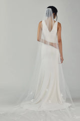 R255U - Cathedral length veil with shimmer lace
