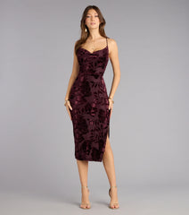 Velvet Promise Floral Midi Dress