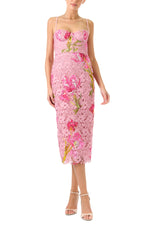 Pink Lace Corseted Dress