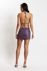 MESHKI Marlena Glomesh Mini Skirt - Purple